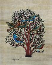 鳥的合歡樹 紙莎草紙 埃及紙莎草紙畫